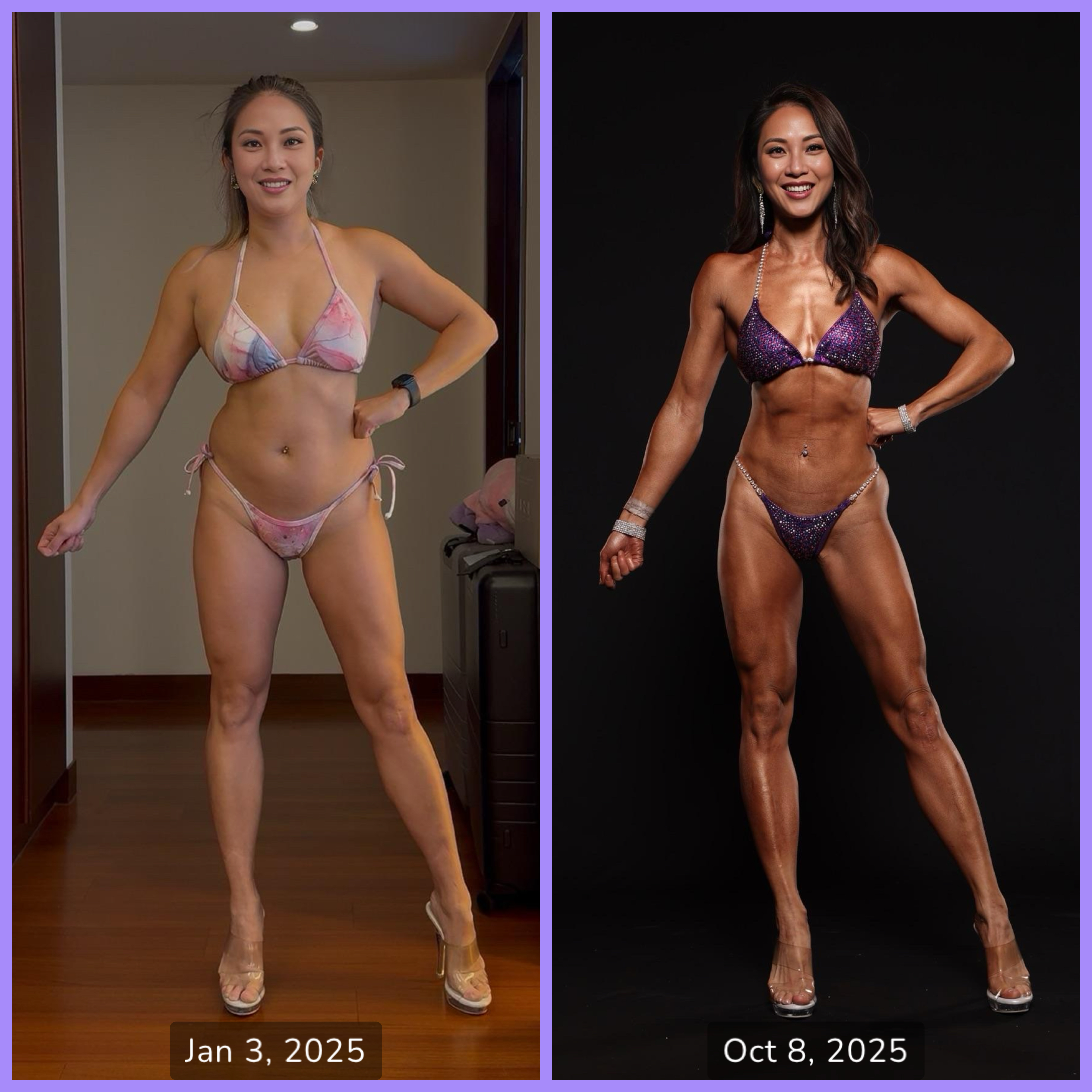 Bodybuilding-prep collage made with Autoframe.